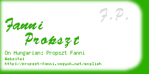 fanni propszt business card